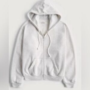 Hollister Light Heather Grey Full Zip Hoodie